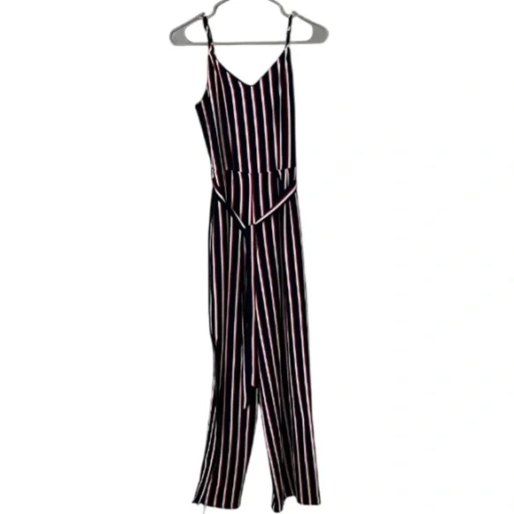 Monteau Sleeveless Striped Jumpsuit- S - Picture 1 of 10